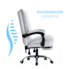 Fotel biurowy ergonomiczny obrotowy bujany krzesło z podnóżkiem ekoskóra biały Elegant