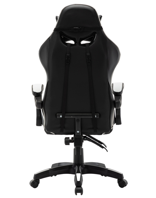 Fotel gamingowy krzesło dla gracza kubełkowy biurowy obrotowy czarno-biały Vito