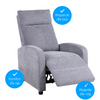 Fotel rozkładany wypoczynkowy relaksacyjny materiałowy jasny szary Chuck