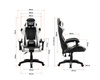 Fotel gamingowy krzesło dla gracza kubełkowy biurowy obrotowy czarno-biały Vito
