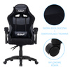 Fotel dla gracza gamingowy krzesło ergonomiczny obrotowy biurowy czarny King