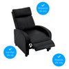 Fotel rozkładany wypoczynkowy relaksacyjny czarny Chuck