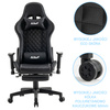 Fotel dla gracza gamingowy ergonomiczny krzesło z podnóżkiem czarny Zeus Carbon