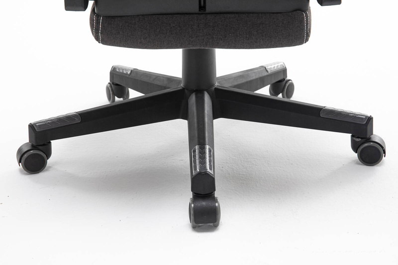 Fotel dla gracza gamingowy kubełkowy materiałowy ergonomiczny krzesło z podnóżkiem czarny Modern