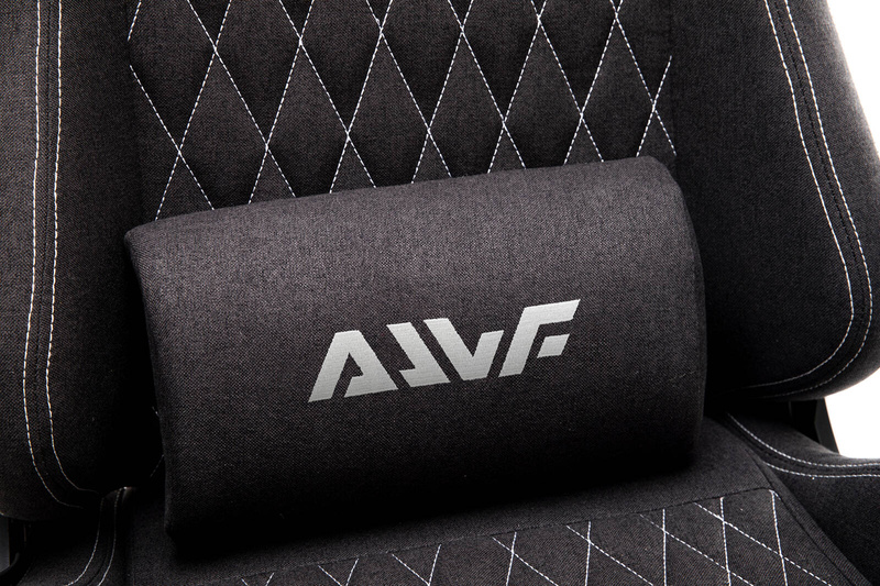 Fotel dla gracza gamingowy kubełkowy materiałowy ergonomiczny krzesło z podnóżkiem czarny Modern