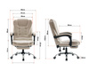 Fotel biurowy ergonomiczny obrotowy bujany krzesło z podnóżkiem ekoskóra beżowy Comfort