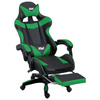 Fotel dla gracza gamingowy biurowy ergonomiczny z podnóżkiem krzesło obrotowe zielono-czarny Sienna