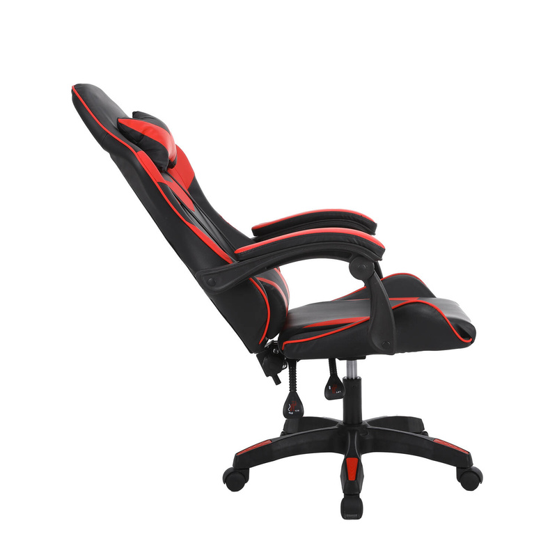 Fotel dla gracza gamingowy krzesło kubełkowy mocny ergonomiczny biurowy czarno-czerwony Milan