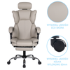 Fotel ergonomiczny biurowy obrotowy z podnóżkiem do biurka Khaki Office