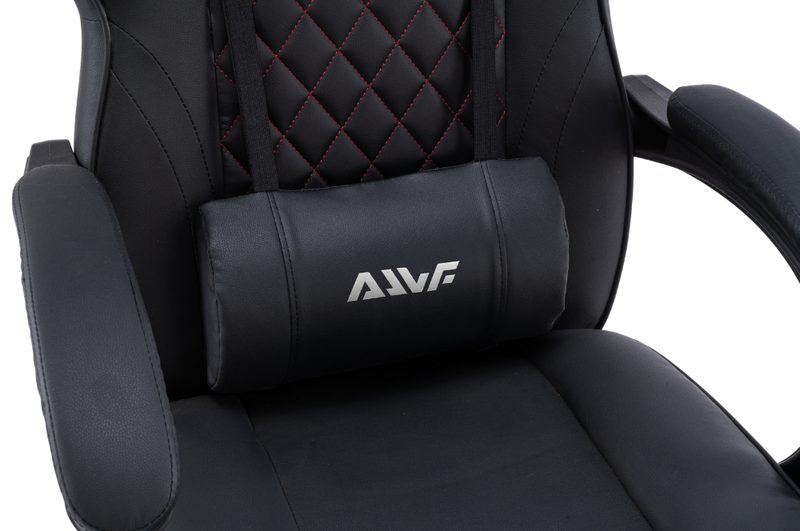 Fotel gamingowy z podnóżkiem ekoskóra krzesło dla gracza biurowy ergonomiczny czarny Champion