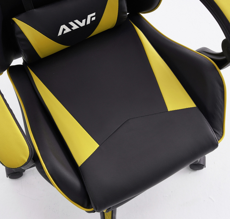 Fotel dla gracza gamingowy biurowy ergonomiczny z podnóżkiem krzesło obrotowe żółto-czarny Sienna