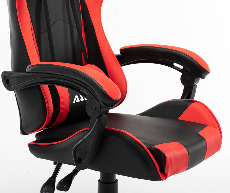 Fotel gramingowy krzesło dla gracza biurowy kubełkowy obrotowy czarno-czerwony Vito