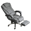 Fotel biurowy materiałowy ergonomiczny obrotowy bujany krzesło z podnóżkiem szary Comfort