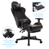 Fotel dla gracza gamingowy ergonomiczny krzesło biurowe z podnóżkiem czarny Corpo