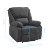 Fotel rozkładany wypoczynkowy relaksacyjny grafitowy William