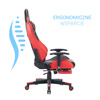 Fotel gamingowy kubełkowy krzesło dla gracza ergonomiczny z podnóżkiem czerwono-czarny Ryan