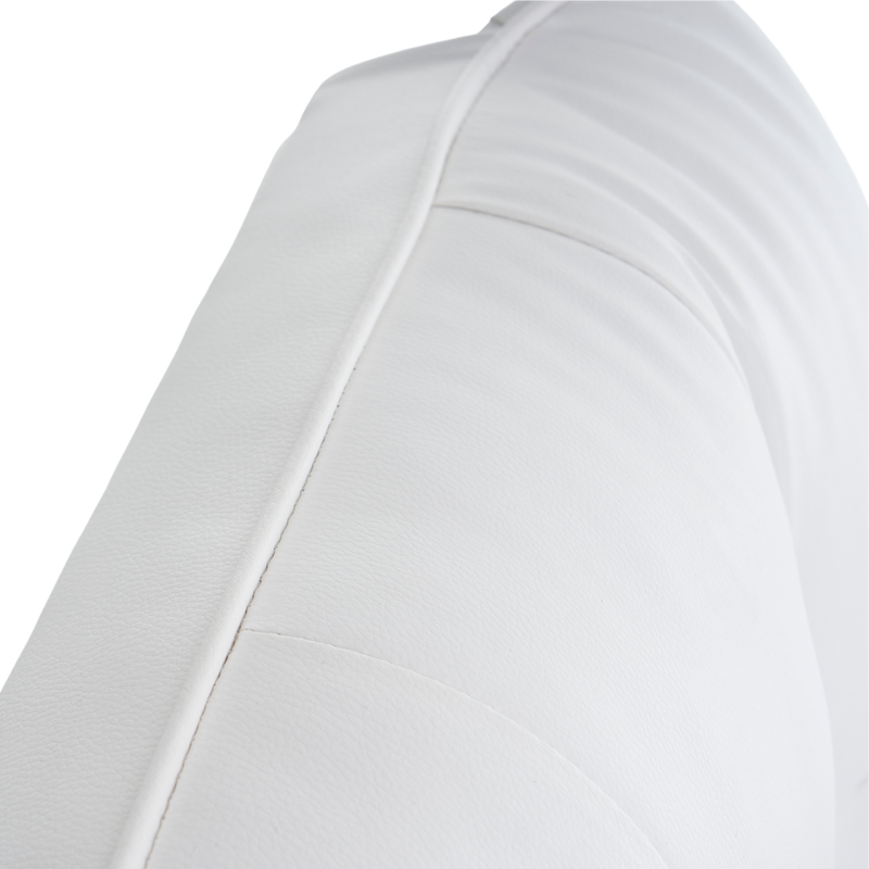 Fotel biurowy ergonomiczny obrotowy bujany krzesło z podnóżkiem ekoskóra biały Elegant