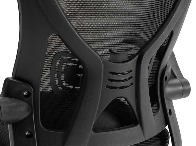 Fotel biurowy ergonomiczny obrotowy siateczkowy bujany krzesło czarny Simple