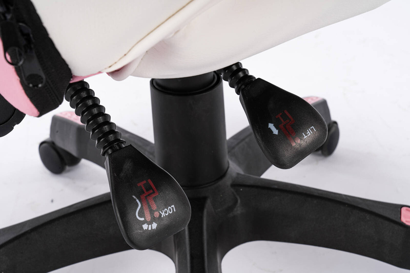 Fotel dla gracza gamingowy krzesło obrotowe biurowe biało-różowy Queen