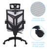 Fotel biurowy ergonomiczny obrotowy siateczkowy mesh krzesło szary Nexus