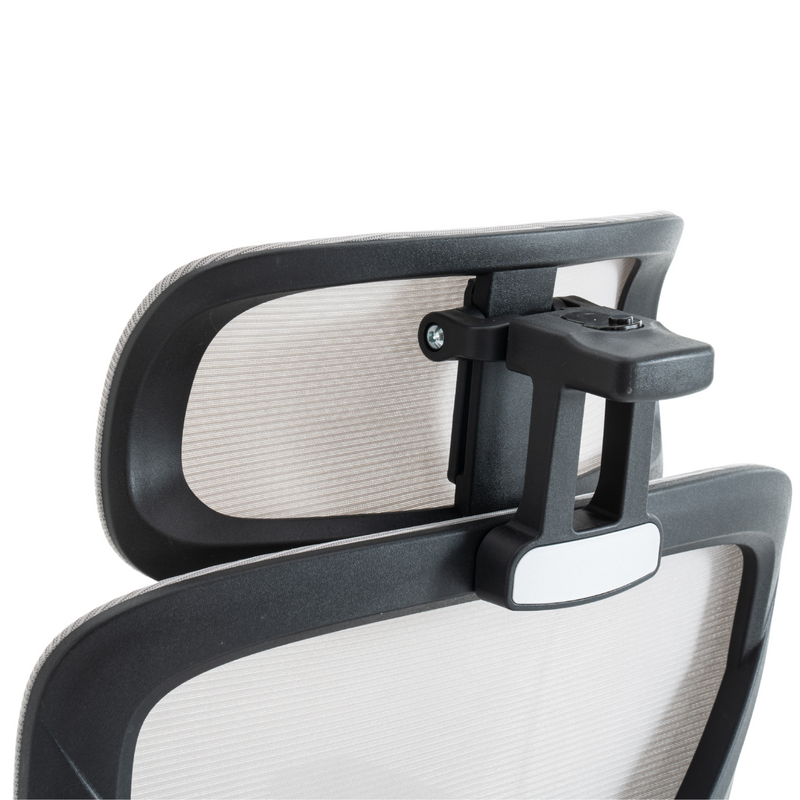 Fotel biurowy z podnóżkiem ergonomiczny obrotowy regulowany siateczkowy krzesło szaro-czarny Future