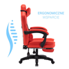 Fotel gamingowy z podnóżkiem ekoskóra krzesło dla gracza biurowy ergonomiczny czerwony Champion