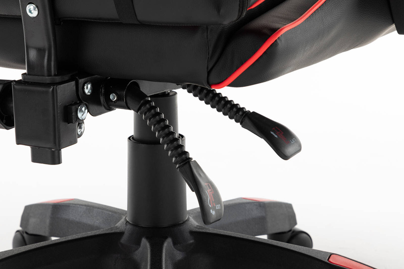 Fotel gramingowy krzesło dla gracza biurowy kubełkowy obrotowy czarno-czerwony Vito