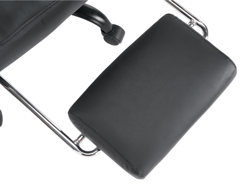 Fotel biurowy ergonomiczny obrotowy krzesło z podnóżkiem czarno-czerwony Premium