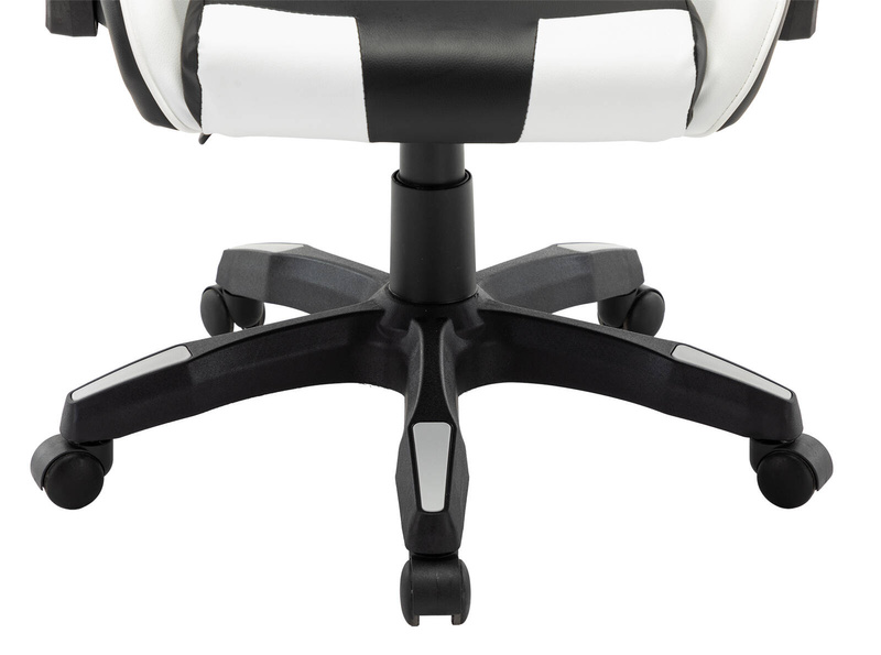 Fotel gamingowy krzesło dla gracza kubełkowy biurowy obrotowy czarno-biały Vito