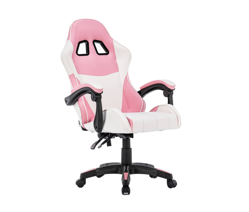 Fotel dla gracza gamingowy krzesło obrotowe biurowe biało-różowy Queen