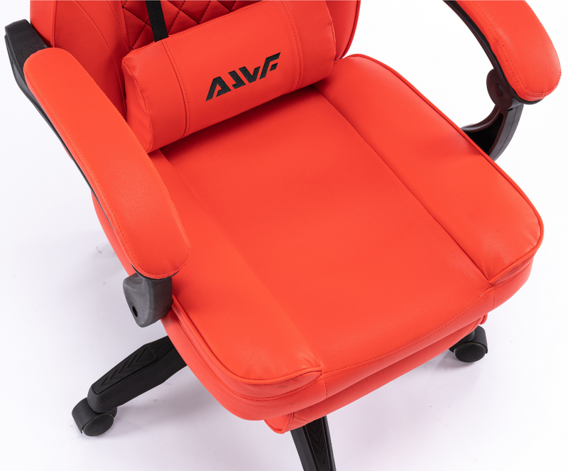 Fotel gamingowy z podnóżkiem ekoskóra krzesło dla gracza biurowy ergonomiczny czerwony Champion