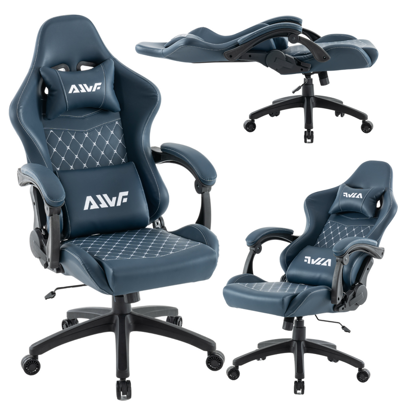 Fotel dla gracza gamingowy ergonomiczny krzesło niebieski Poseidon