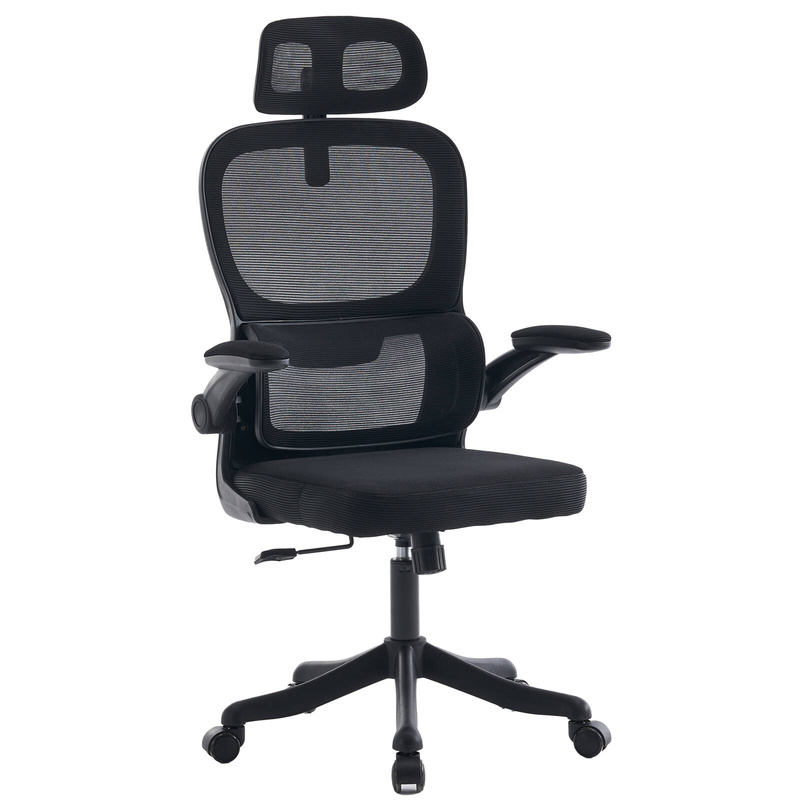 Fotel biurowy ergonomiczny obrotowy siateczkowy bujany krzesło czarny Classic