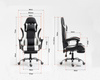 Fotel dla gracza gamingowy obrotowy krzesło z podnóżkiem biało-czarny Boss