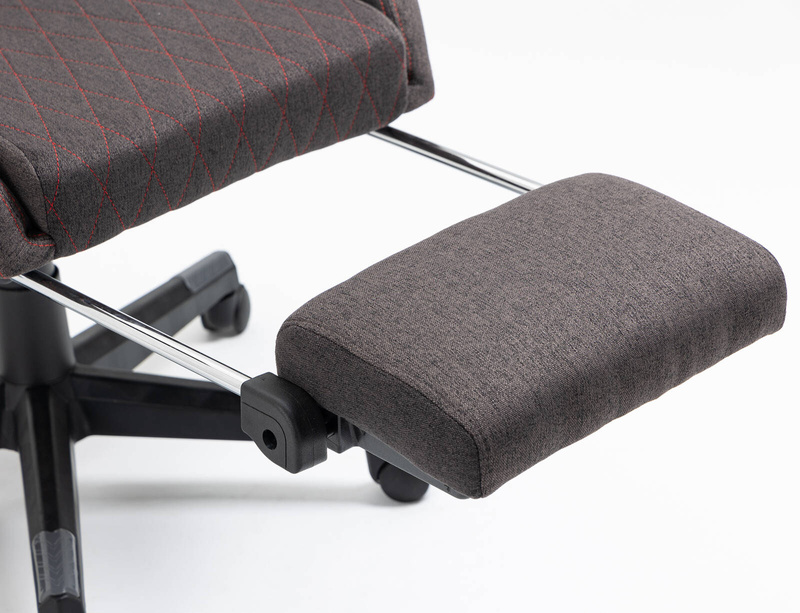 Fotel dla gracza gamingowy kubełkowy materiałowy ergonomiczny krzesło z podnóżkiem brązowy Modern