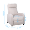Fotel rozkładany wypoczynkowy relaksacyjny materiałowy kremowy beżowy Chuck