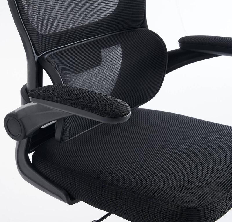 Fotel biurowy ergonomiczny obrotowy siateczkowy bujany krzesło czarny Classic