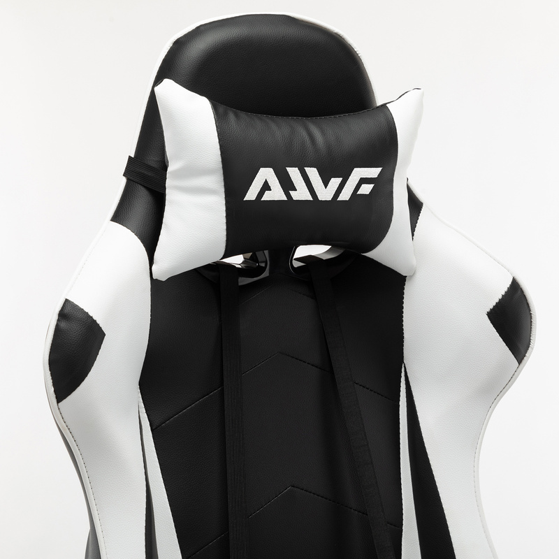 Fotel gamingowy krzesło dla gracza kubełkowy biurowy obrotowy czarno-biały Vito