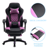 Fotel gamingowy z podnóżkiem ekoskóra krzesło dla gracza biurowy ergonomiczny czarno-fioletowy Champion
