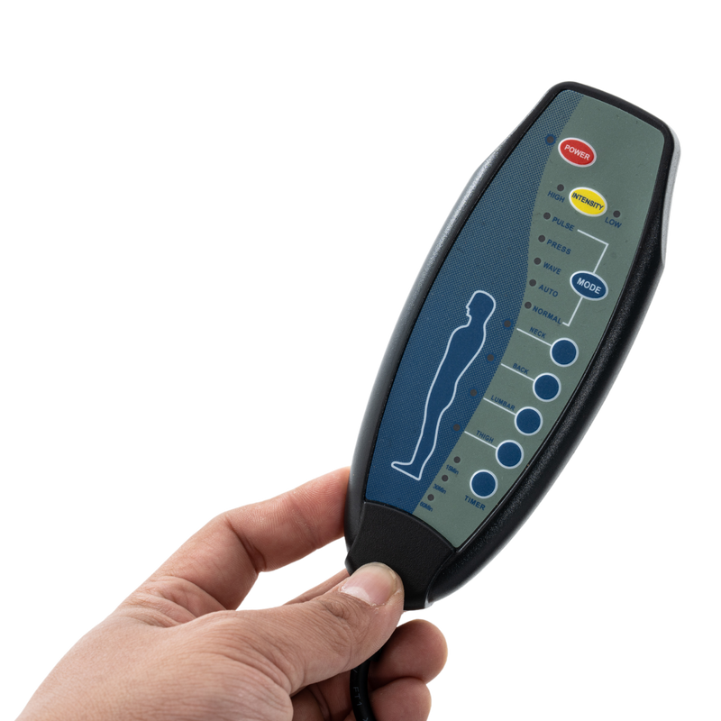 Fotel biurowy materiałowy ergonomiczny obrotowy krzesło z podnóżkiem FUNKCJA MASAŻU czarny Comfort Plus+