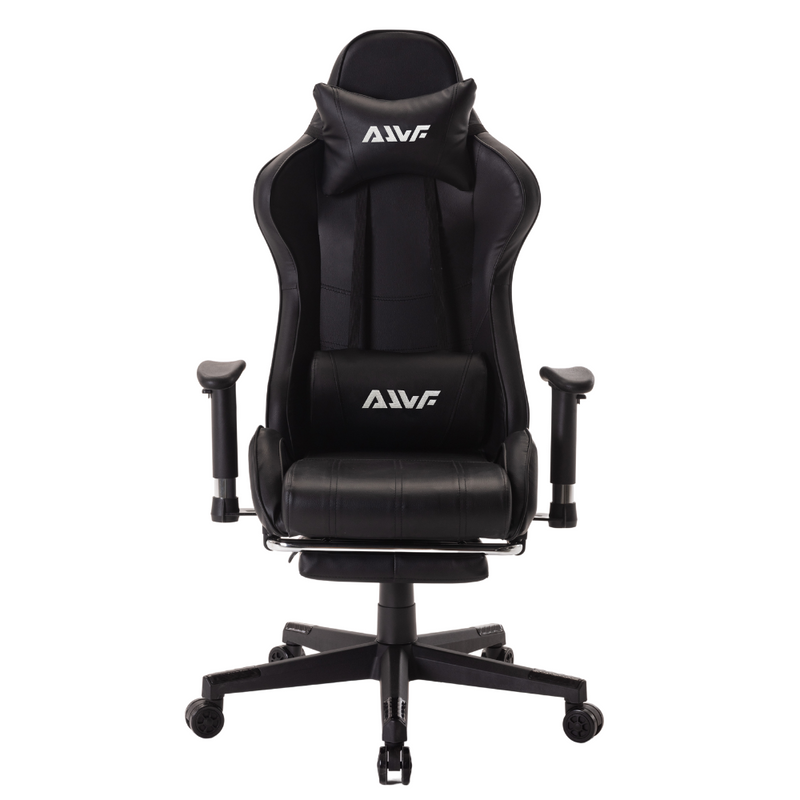 Fotel dla gracza gamingowy ergonomiczny krzesło biurowe z podnóżkiem czarny Corpo