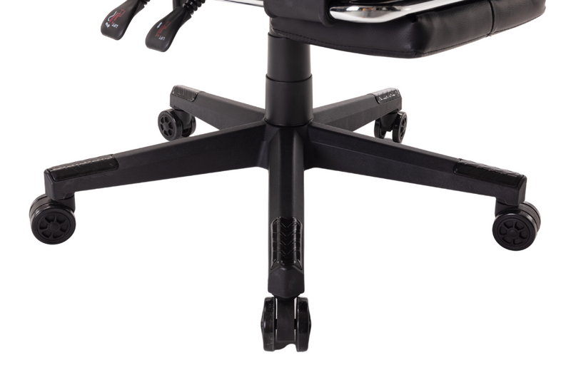 Fotel dla gracza gamingowy ergonomiczny krzesło biurowe z podnóżkiem czarny Corpo