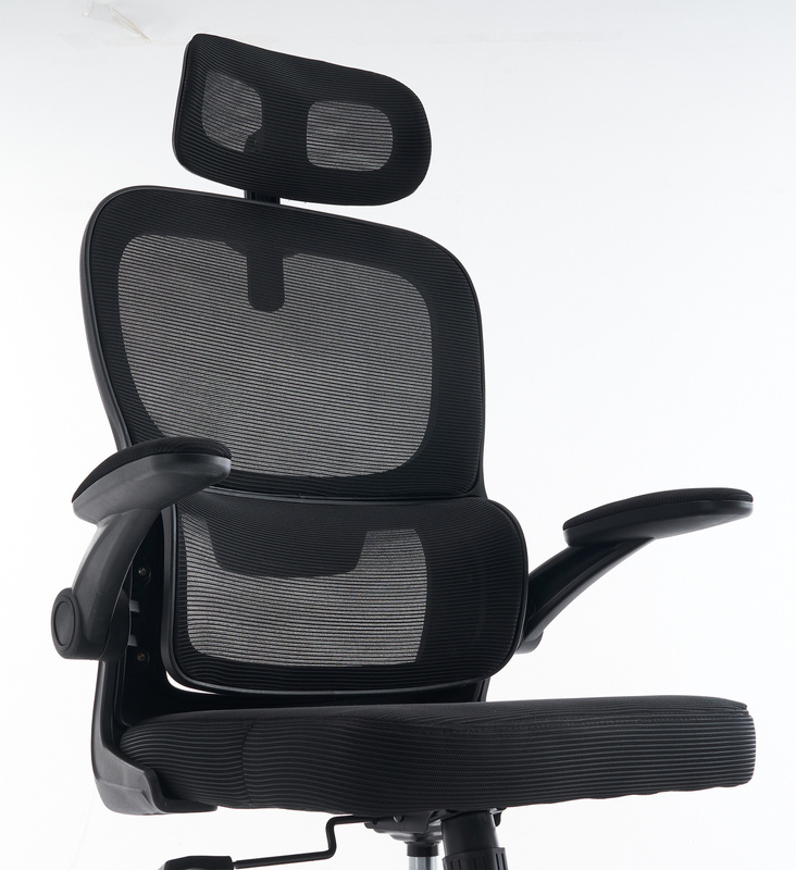 Fotel biurowy ergonomiczny obrotowy siateczkowy bujany krzesło czarny Classic