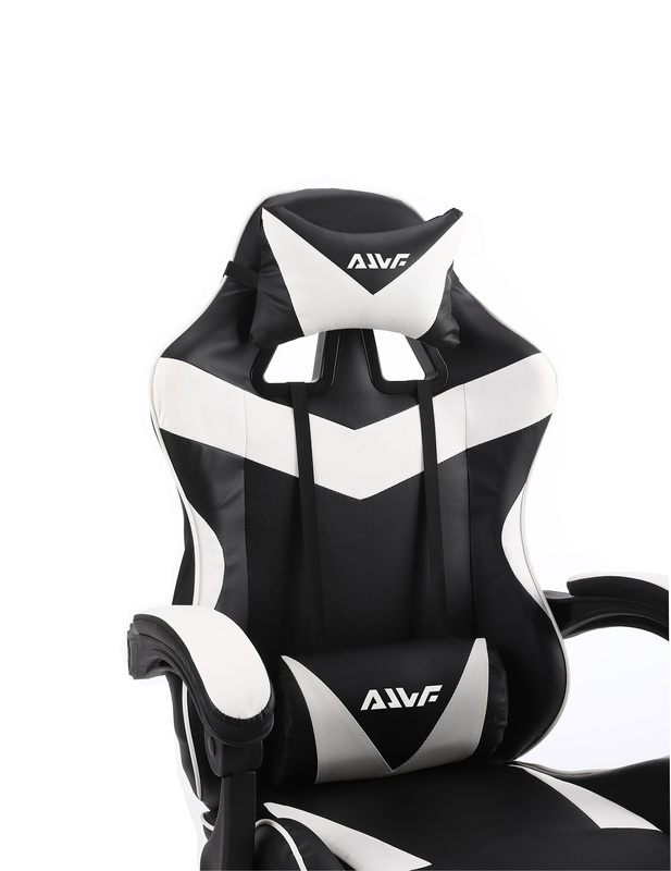 Fotel gamingowy krzesło dla gracza kubełkowy ergonomiczny biurowy biało-czarny Milan