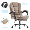 Fotel biurowy materiałowy ergonomiczny obrotowy bujany krzesło z podnóżkiem beżowy Comfort