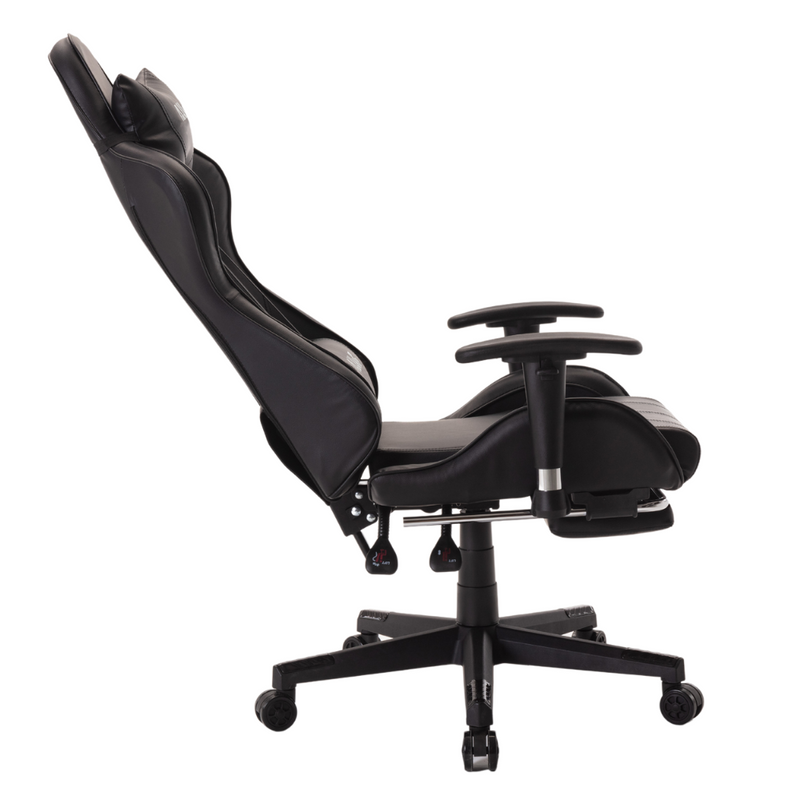 Fotel dla gracza gamingowy ergonomiczny krzesło biurowe z podnóżkiem czarny Corpo