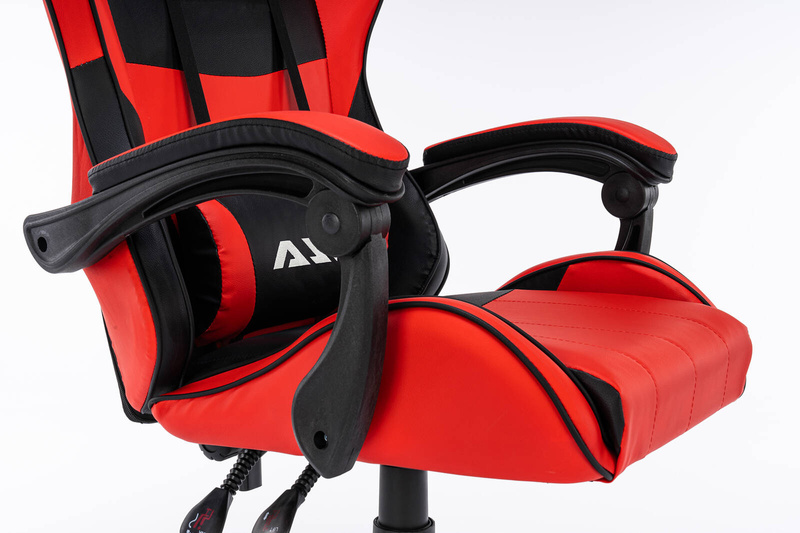 Fotel dla gracza gamingowy kubełkowy krzesło obrotowy czarno-czerwony Prince