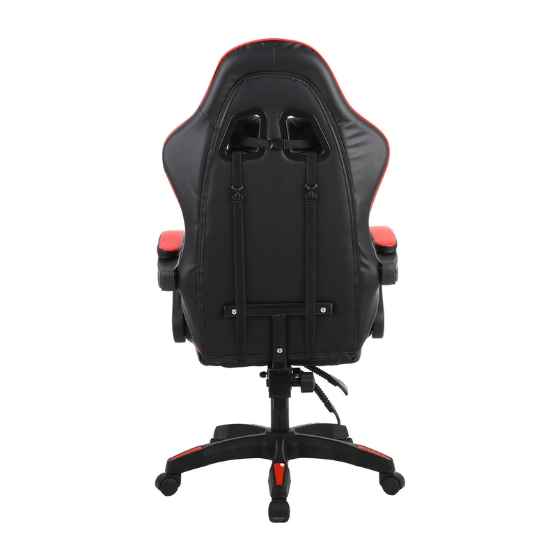 Fotel dla gracza gamingowy krzesło kubełkowy mocny ergonomiczny biurowy czarno-czerwony Milan