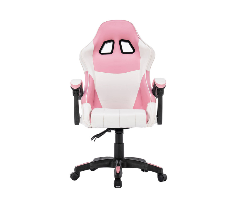 Fotel dla gracza gamingowy krzesło obrotowe biurowe biało-różowy Queen