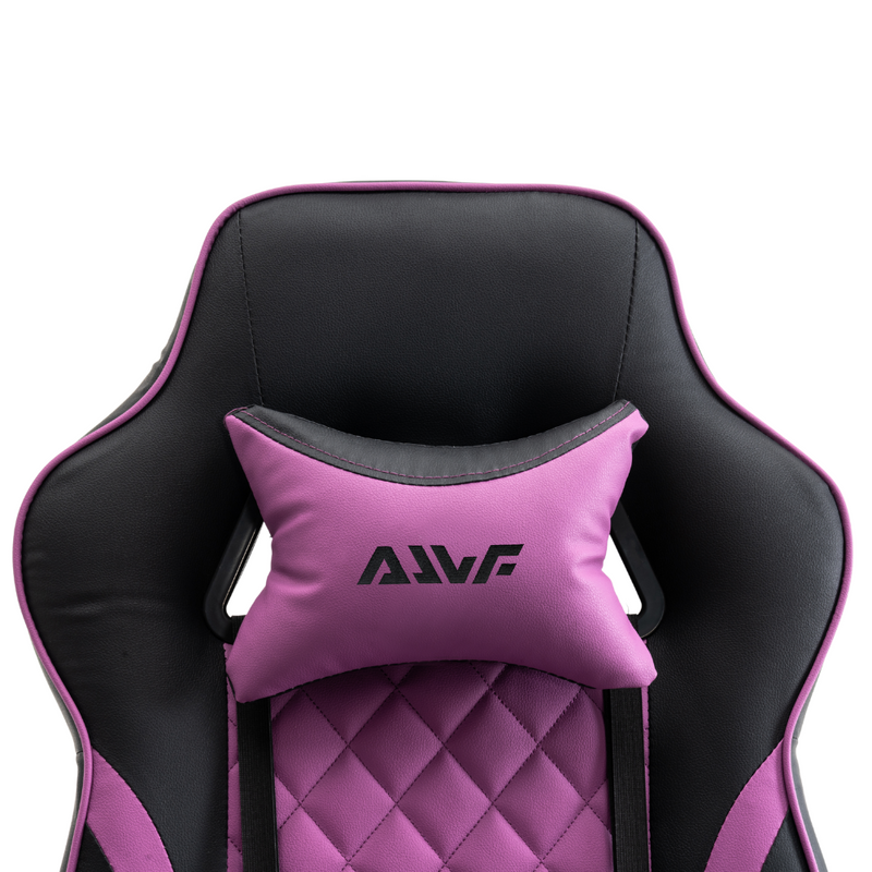 Fotel gamingowy z podnóżkiem ekoskóra krzesło dla gracza biurowy ergonomiczny czarno-fioletowy Champion